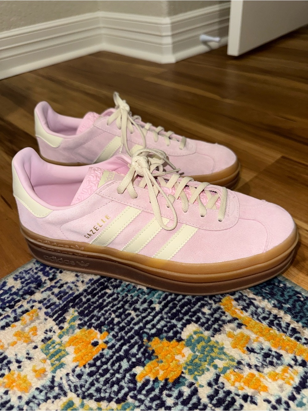Adidas Gazelle Suede Platform Sneakers in Light Pink - Picture 3 of 4